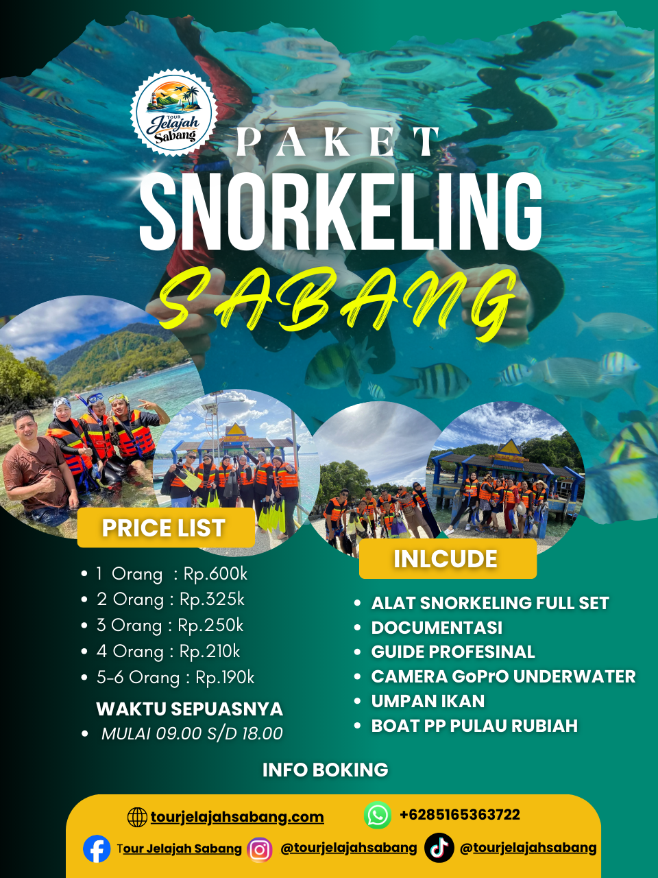 POSTER PAKET SNORKELIK TOUR JELAJAH SABANG
